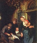 Adriaen van ostade Buying fish oil painting